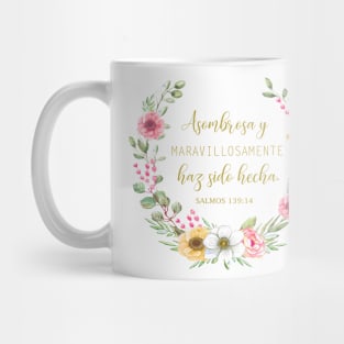 Asombrosa y maravillosamente haz sido hecha, spanish bible verse Mug